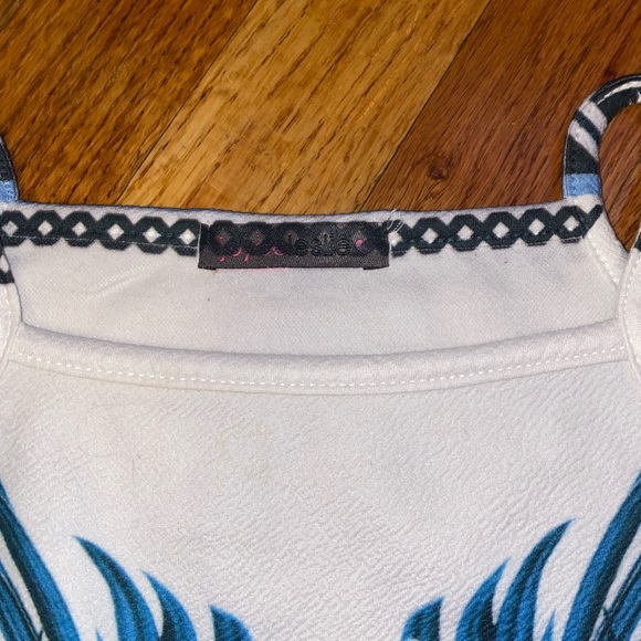 Blue Joyce Leslie crop top with flowers and diamond print - Picture 3 of 3